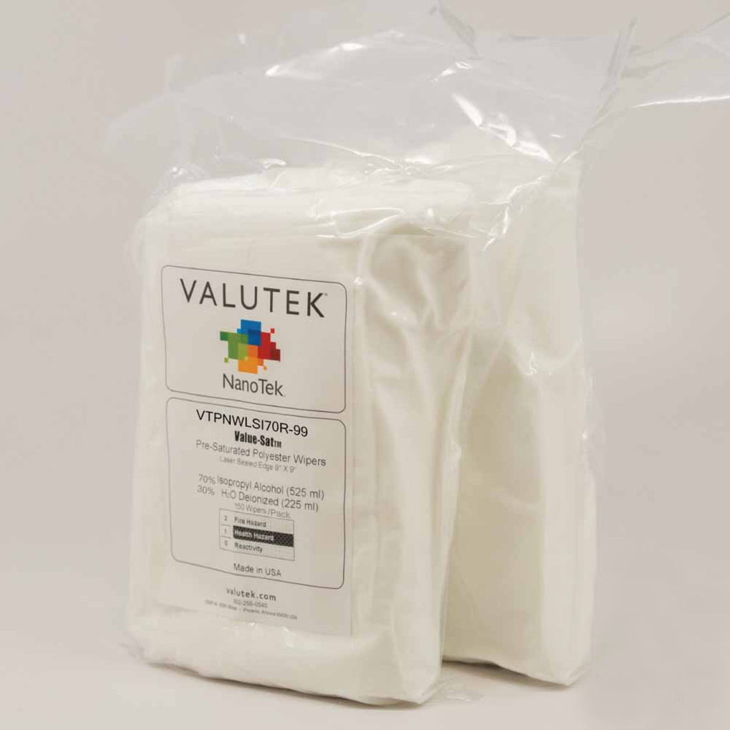Valutek -  70%, 90% or 10% IPA, Polyester, Laser seal Wiper, 9
