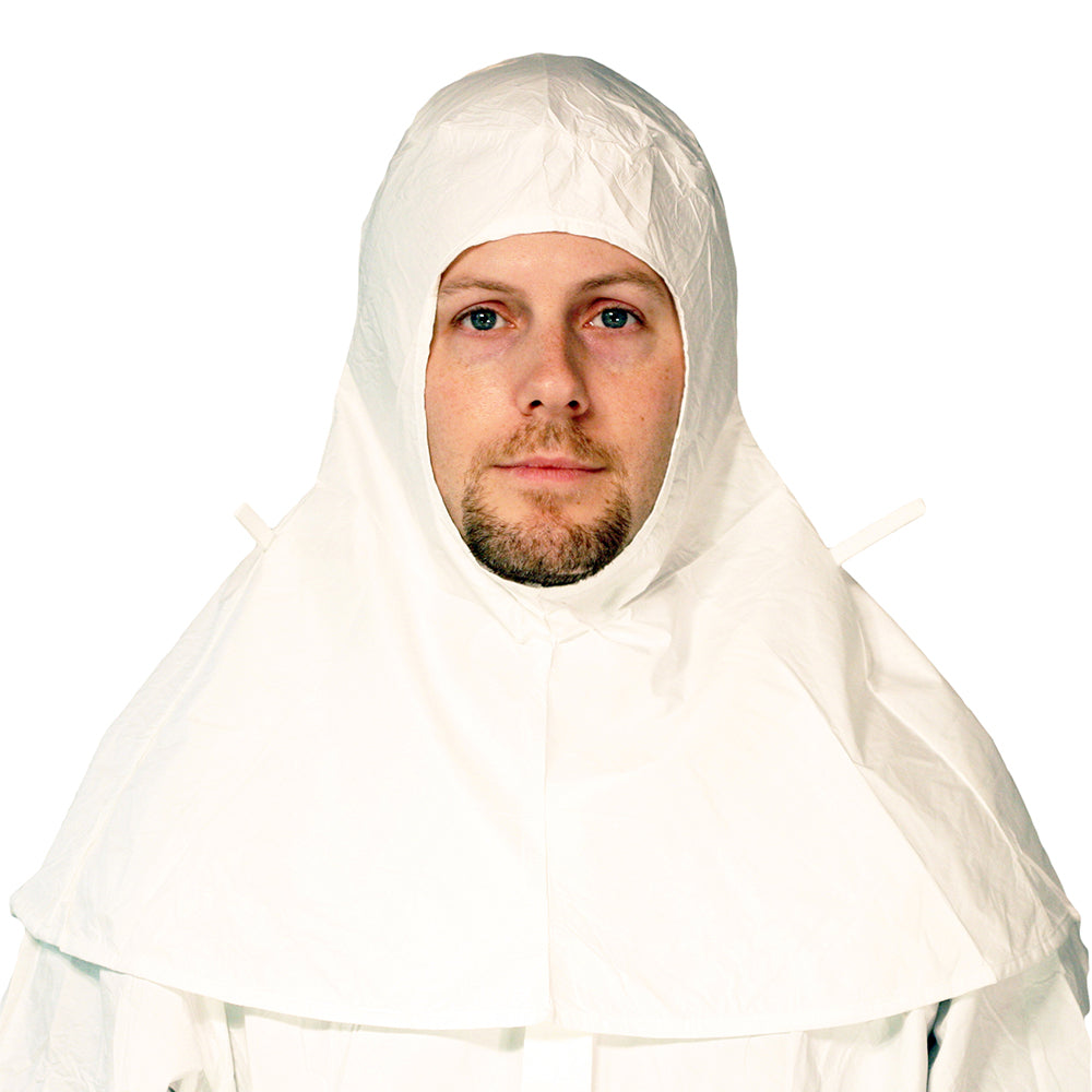 Microporous Hood Full Face Uni Size | White 55 gsm 20 ea/Bag 5 Bags/case
